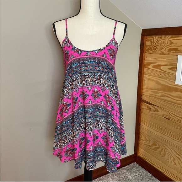 Show Me Your Mumu Bella Mini Dress in La Boheme Pink Small - Picture 3 of 12